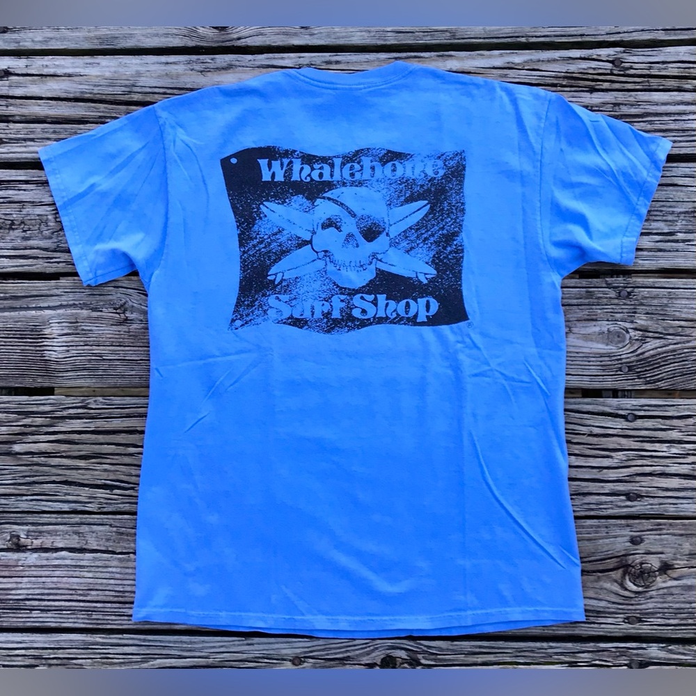 Mens WHALEBONE SURF SHOP Blue Graphic Logo Short Sleeve Tee Tshirt L